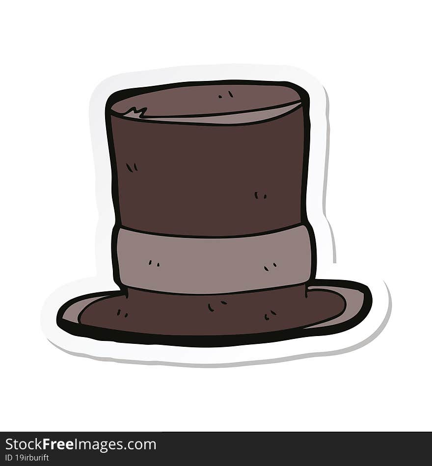 sticker of a cartoon top hat