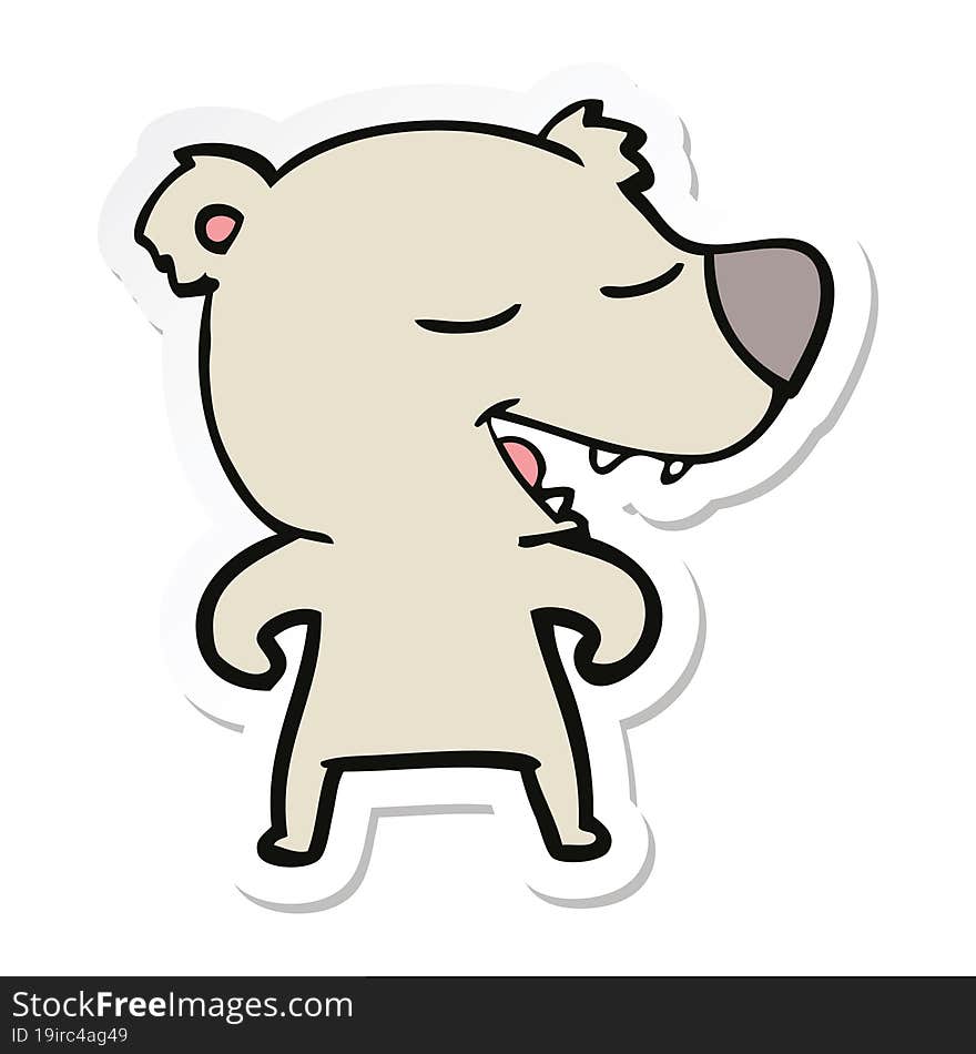 Sticker Of A Cartoon Bear