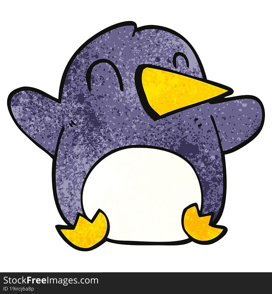 Cartoon Doodle Christmas Penguin