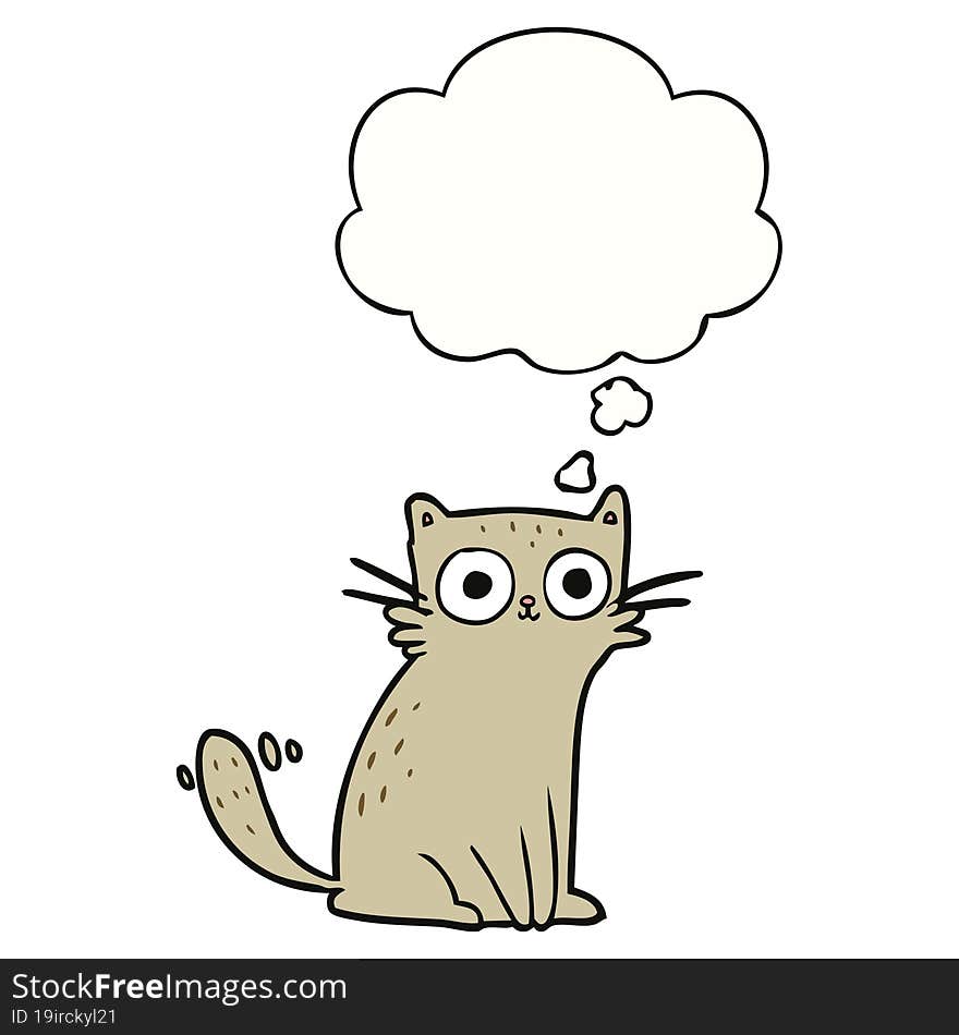 cartoon cat with thought bubble. cartoon cat with thought bubble