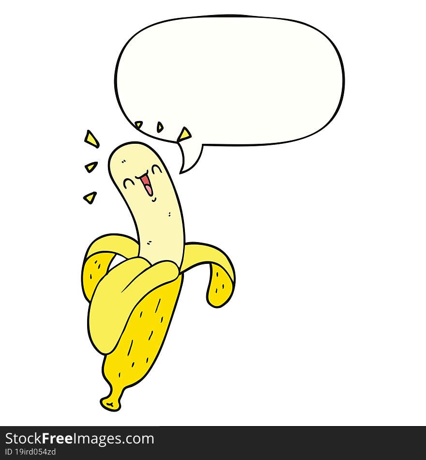 cartoon banana and speech bubble