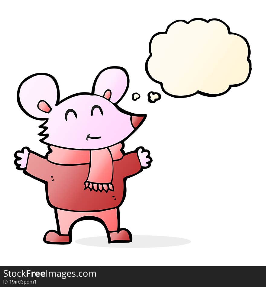 cartoon mouse with thought bubble