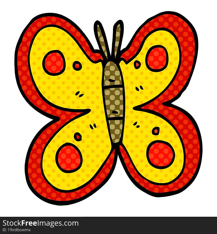 cartoon doodle huge butterfly