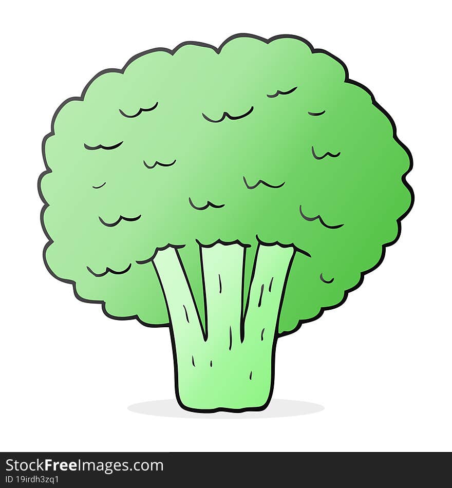 freehand drawn cartoon broccoli