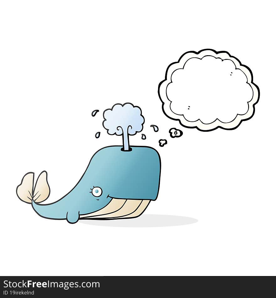 thought bubble cartoon whale spouting water