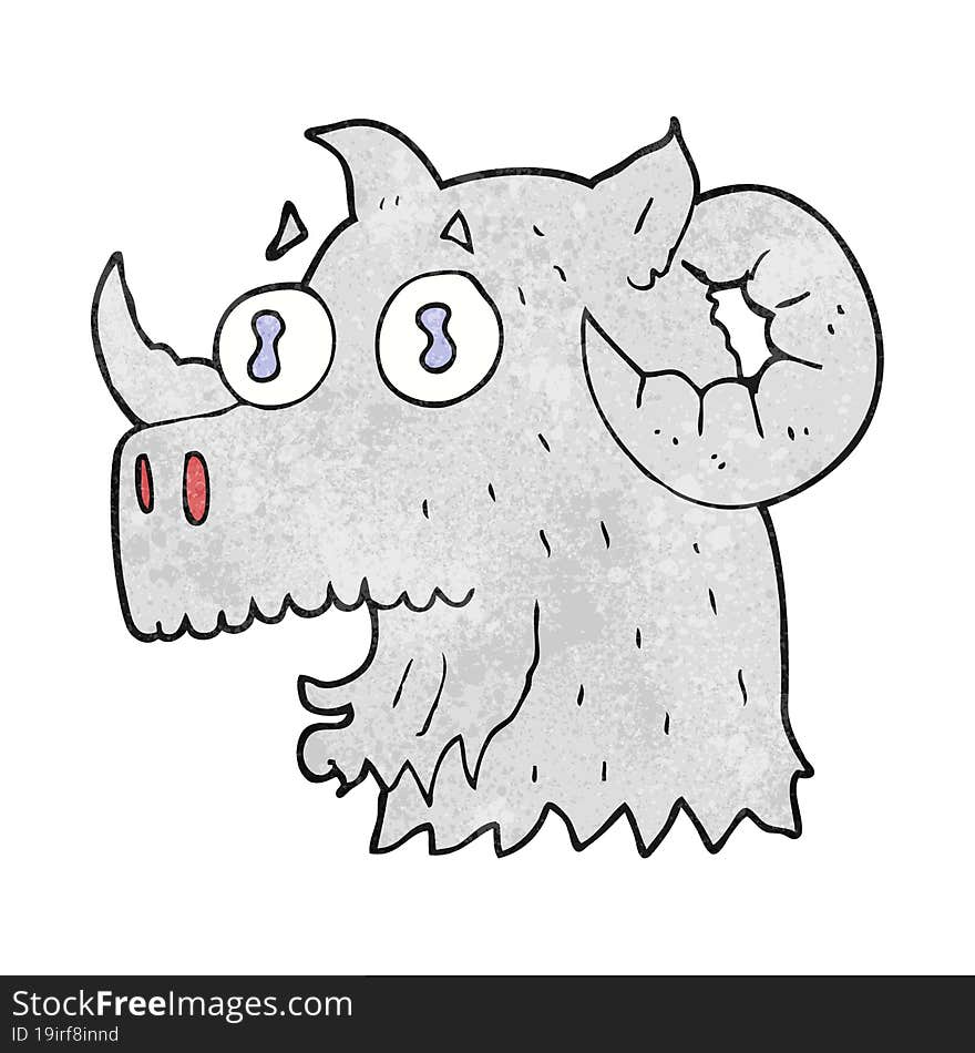 textured cartoon ram head