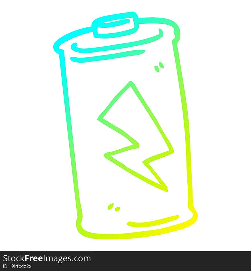 cold gradient line drawing cartoon battery