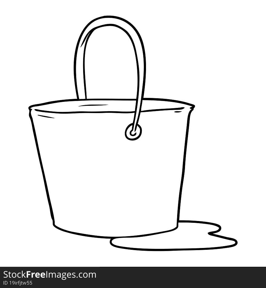 cartoon bucket of water. cartoon bucket of water