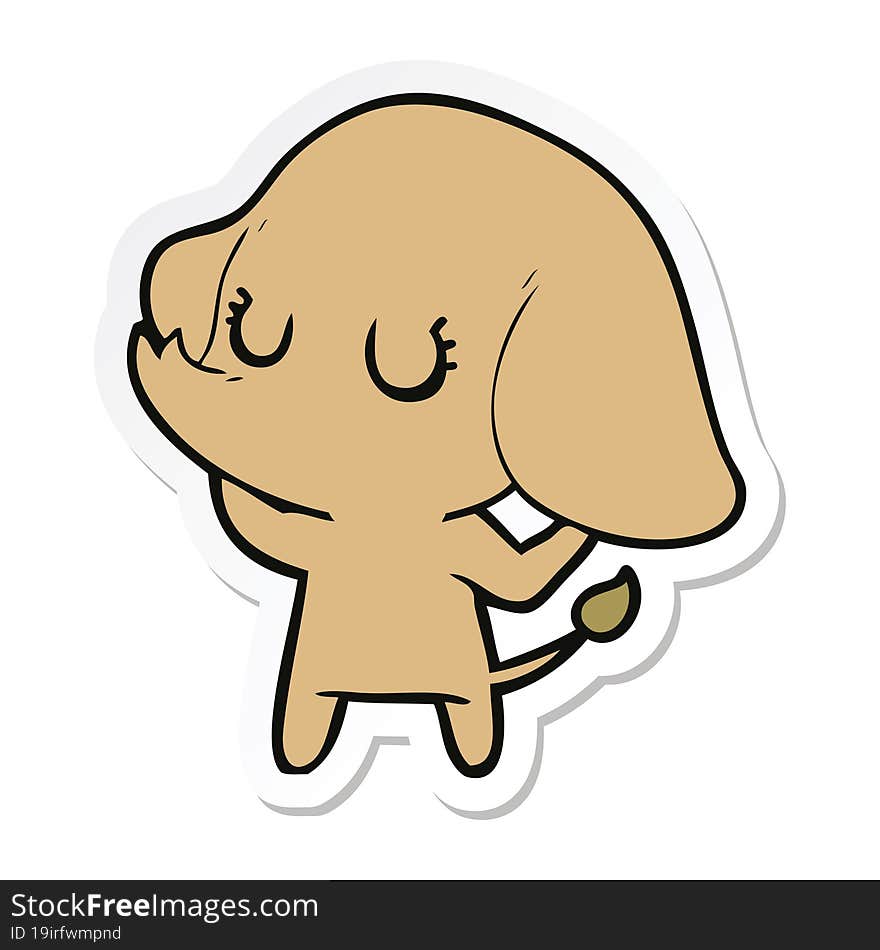 sticker of a cute cartoon elephant