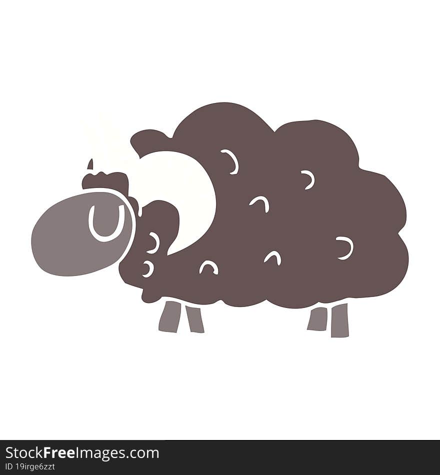 cartoon doodle black sheep