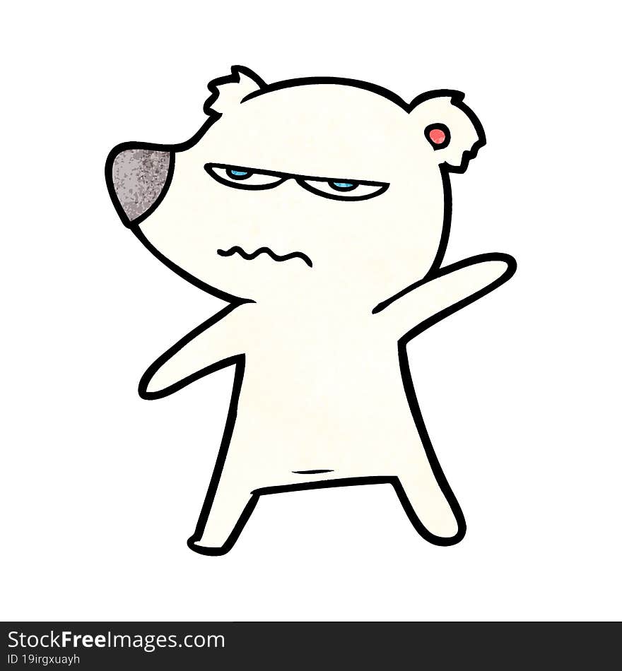 angry bear polar cartoon pointing. angry bear polar cartoon pointing