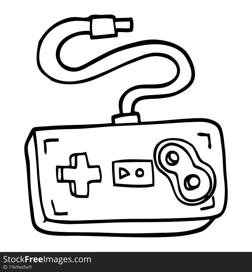 Line Drawing Cartoon Game Controller