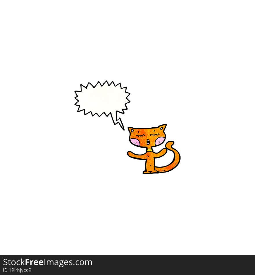 funny cartoon cat with speech bubble