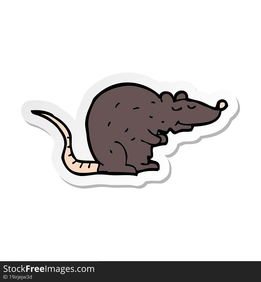 sticker of a cartoon black rat