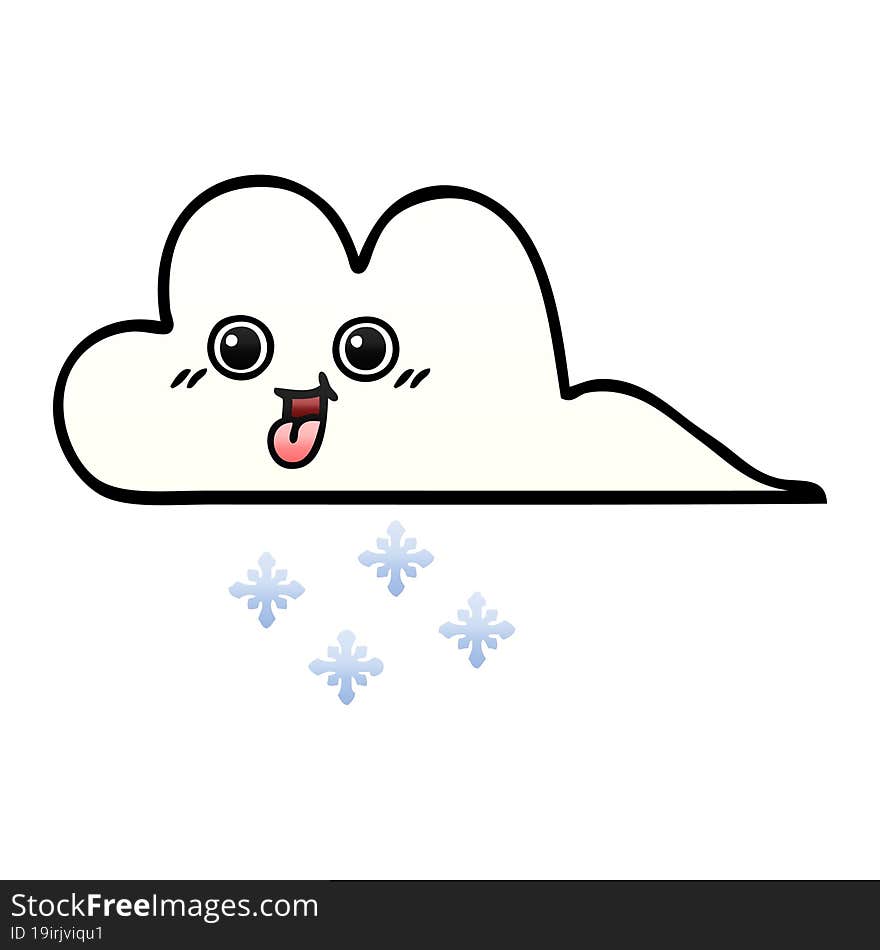 gradient shaded cartoon snow cloud