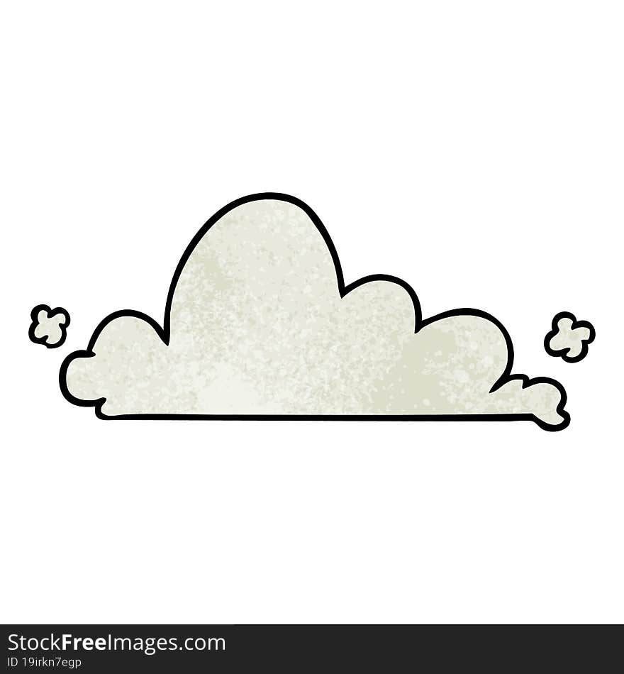 textured cartoon doodle of a white cloud