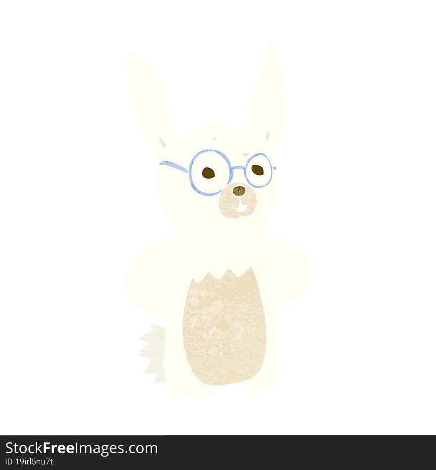 cartoon rabbit wearing spectacles