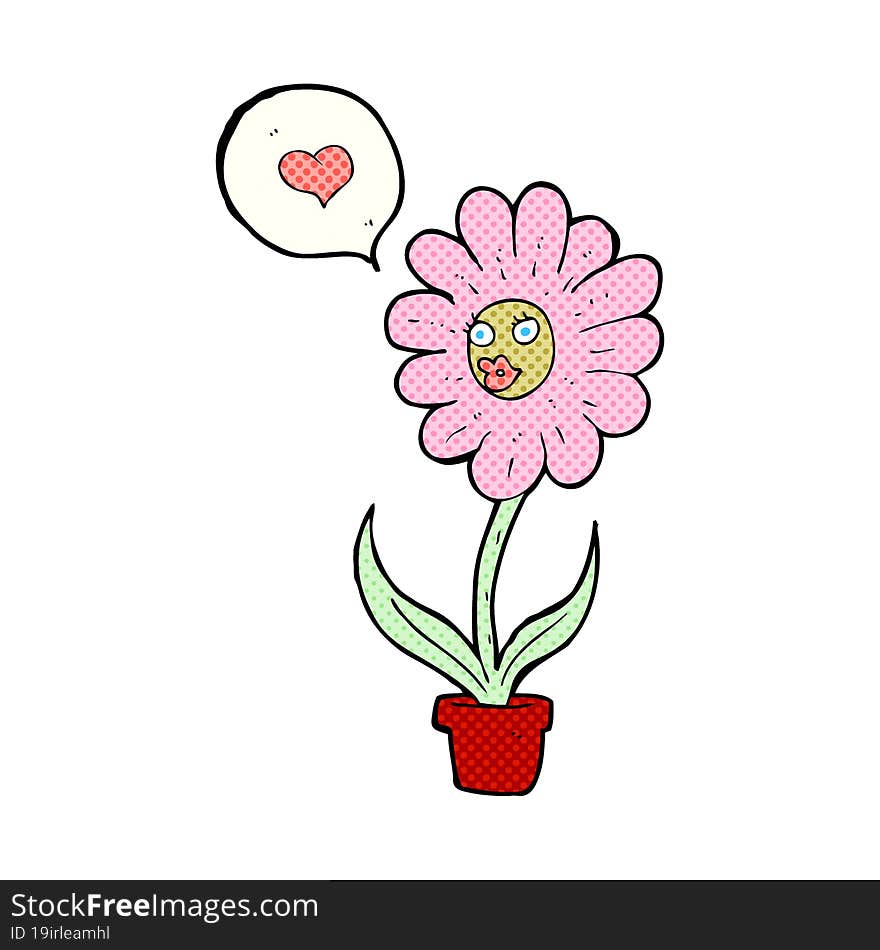 cartoon flower with face