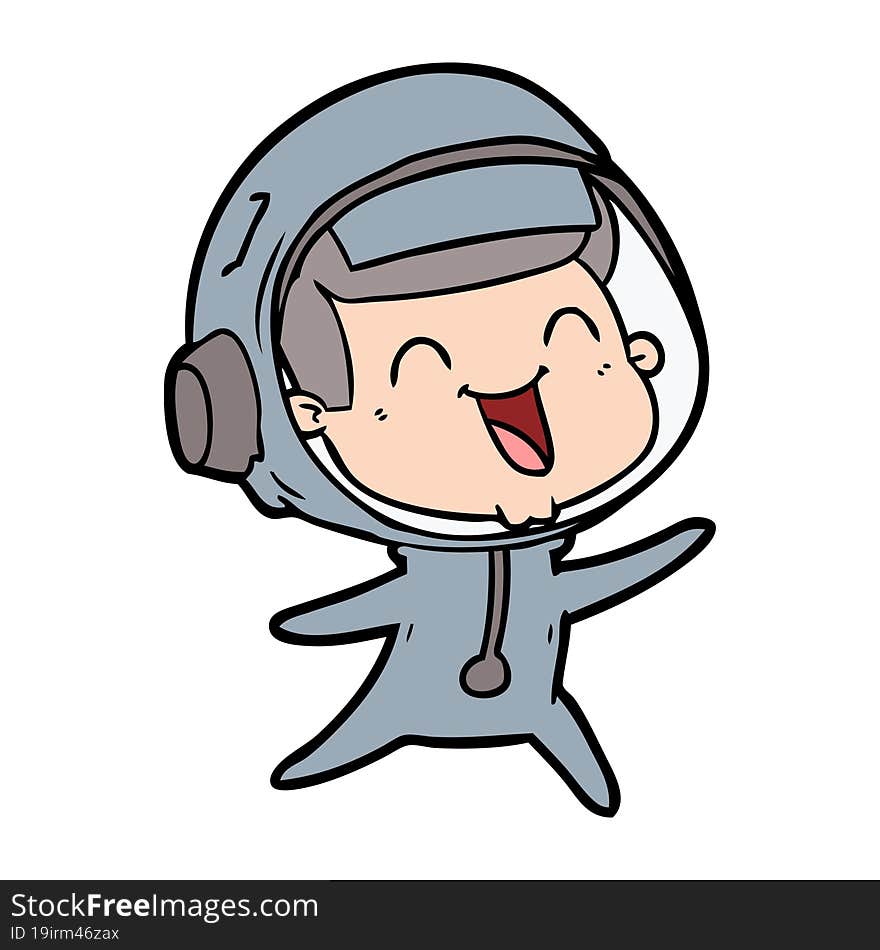 happy cartoon astronaut. happy cartoon astronaut