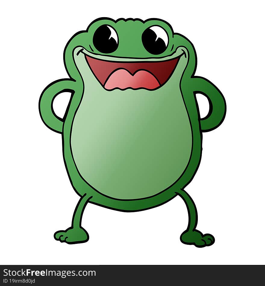 cartoon doodle frog