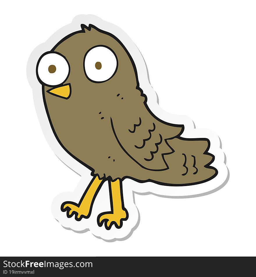 sticker of a cartoon bird