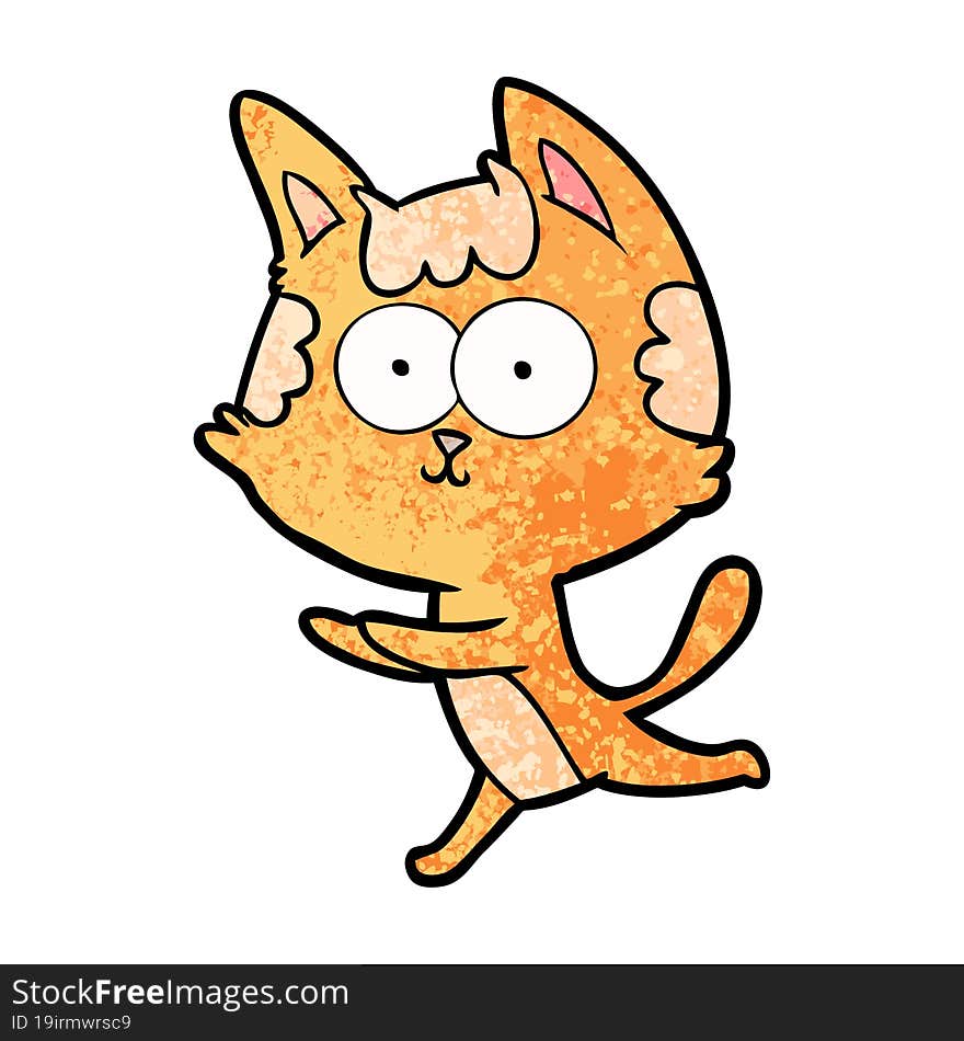 happy cartoon cat. happy cartoon cat