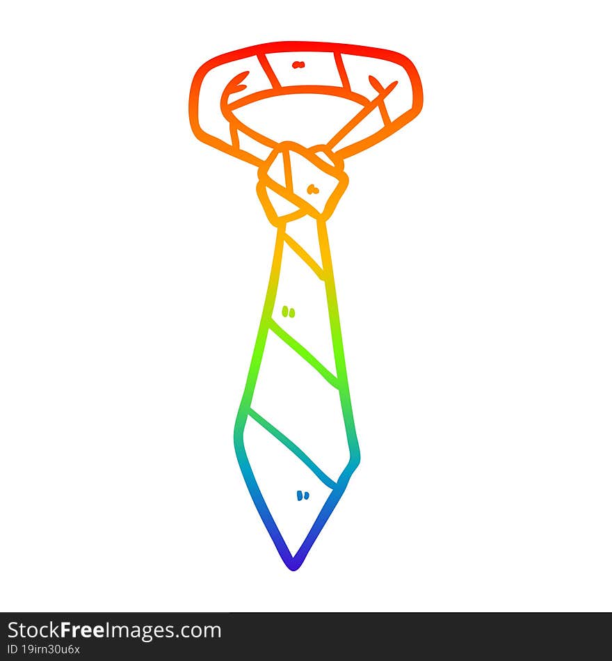 rainbow gradient line drawing striped office tie