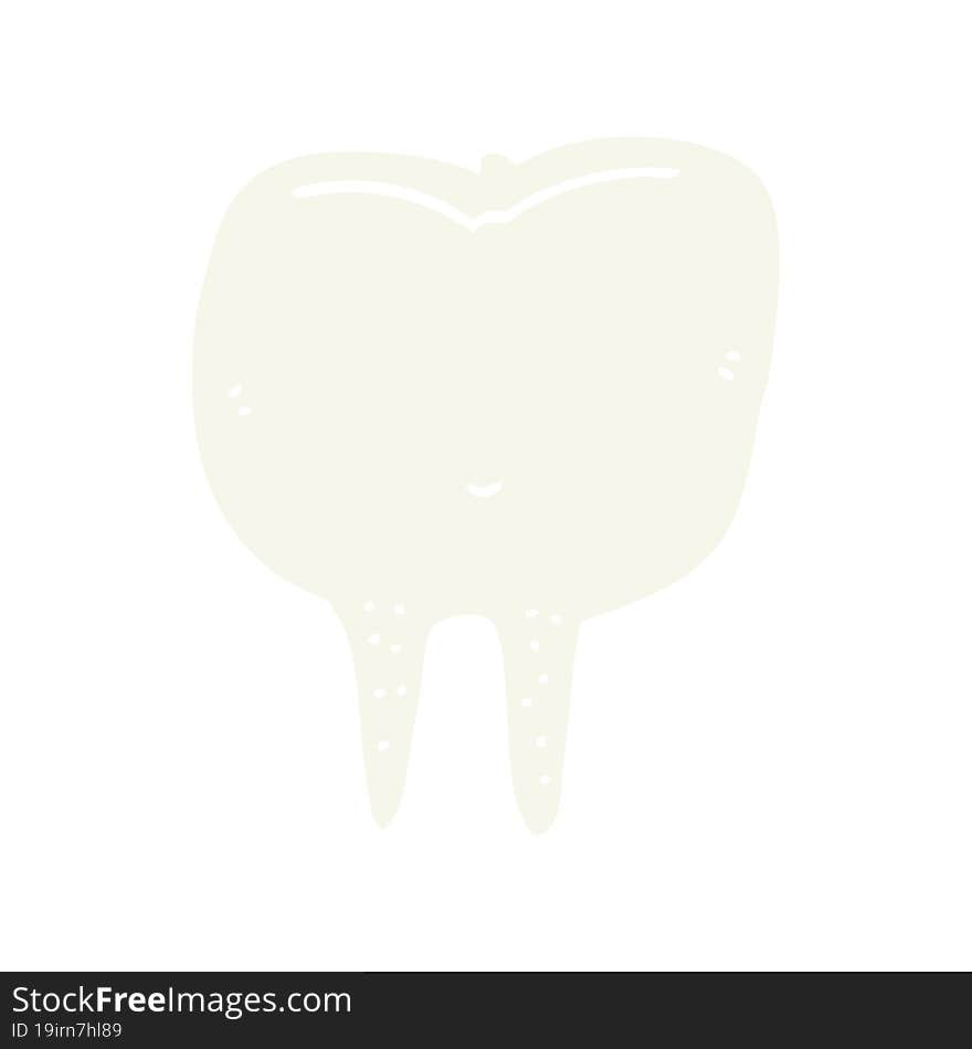 flat color style cartoon tooth