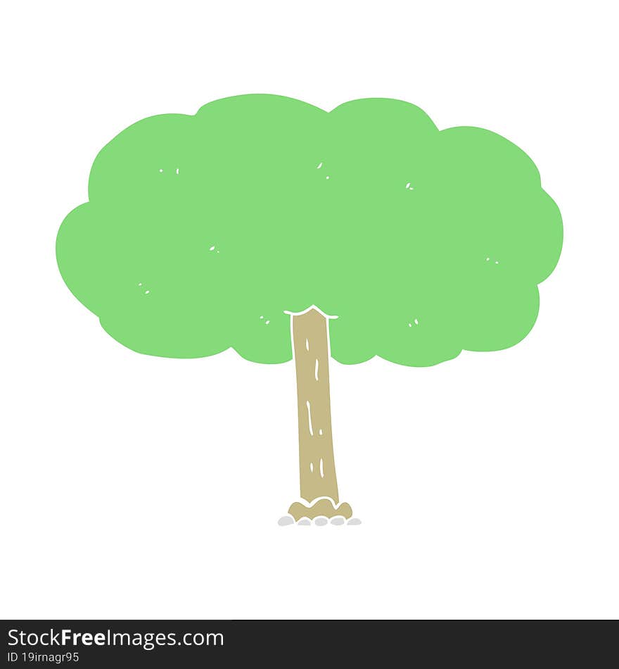 flat color illustration of a cartoon tree