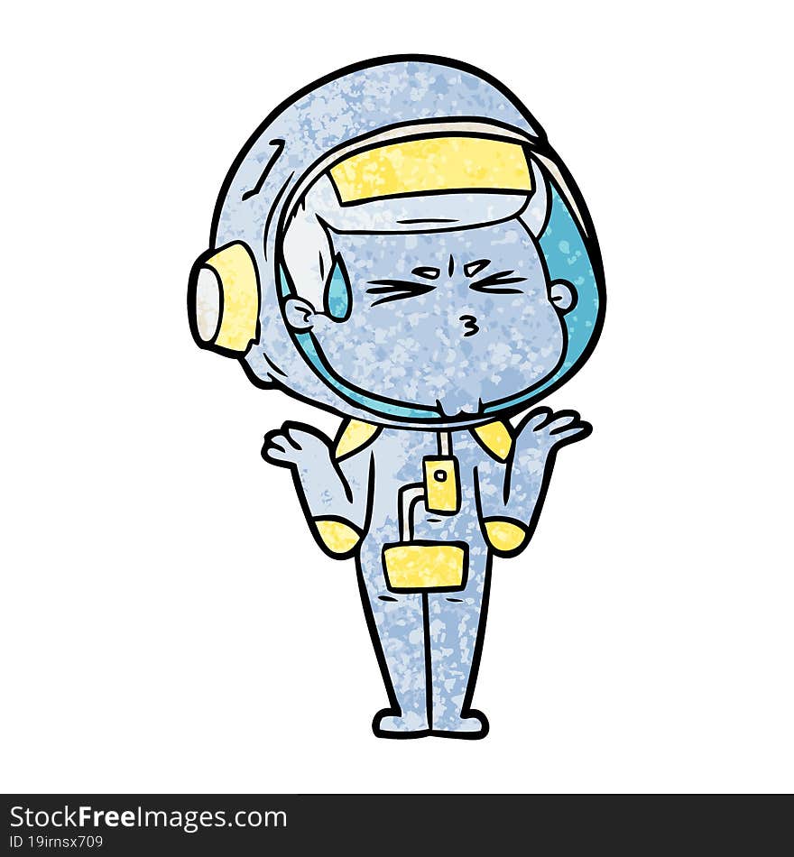 cartoon stressed astronaut. cartoon stressed astronaut