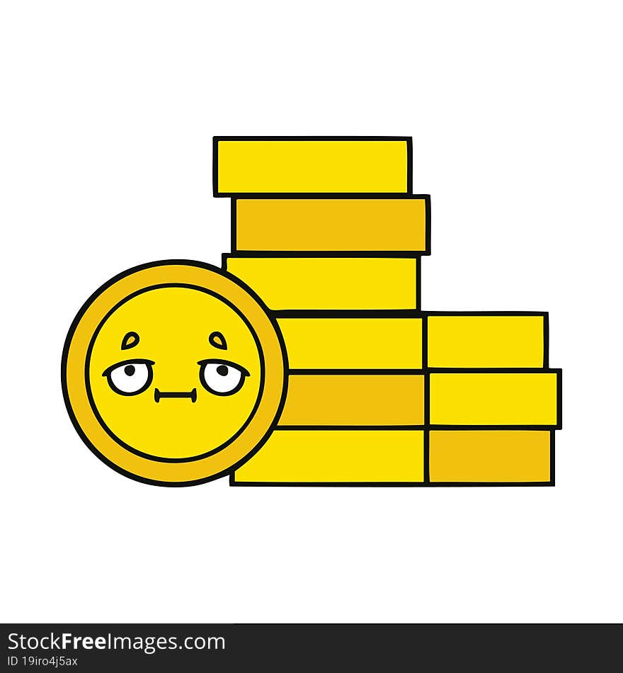 cute cartoon of a coins. cute cartoon of a coins