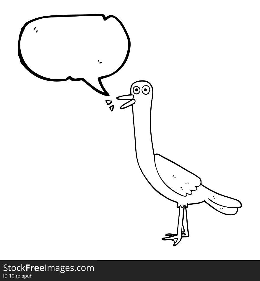 Speech Bubble Cartoon Bird