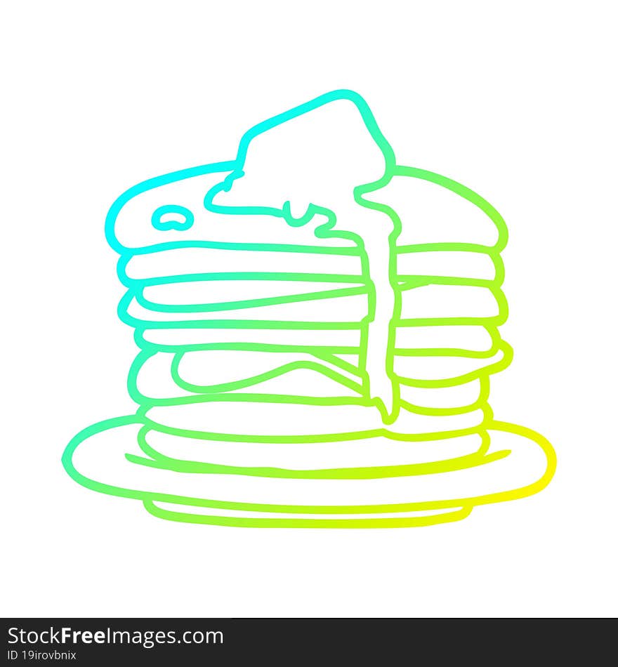 Cold Gradient Line Drawing Stack Of Pancakes