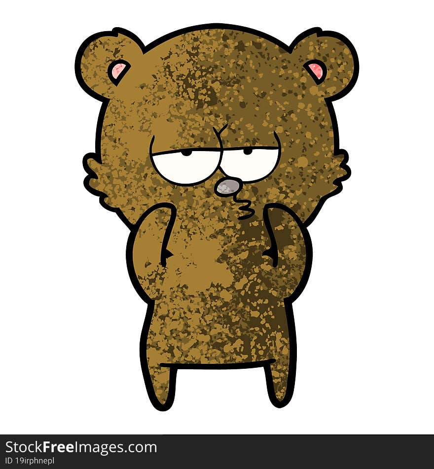 bored bear cartoon. bored bear cartoon