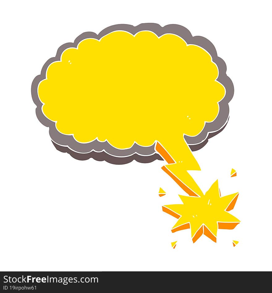 flat color illustration of a cartoon lighting strike symbol