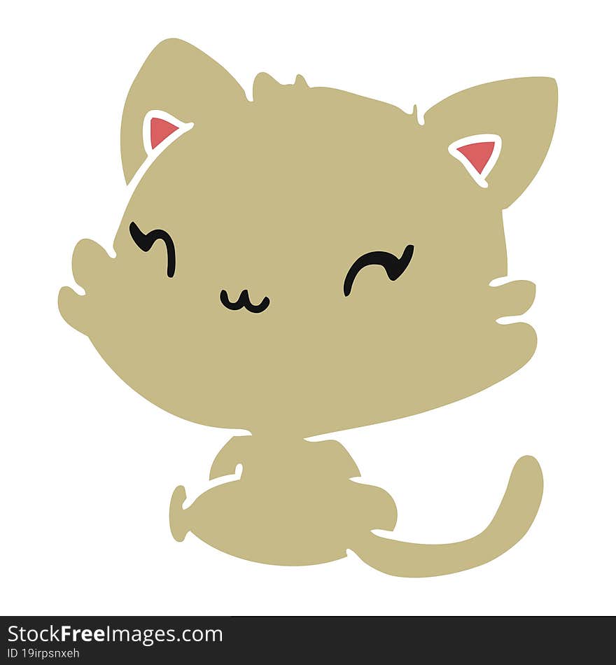 cartoon illustration of cute kawaii kitten. cartoon illustration of cute kawaii kitten