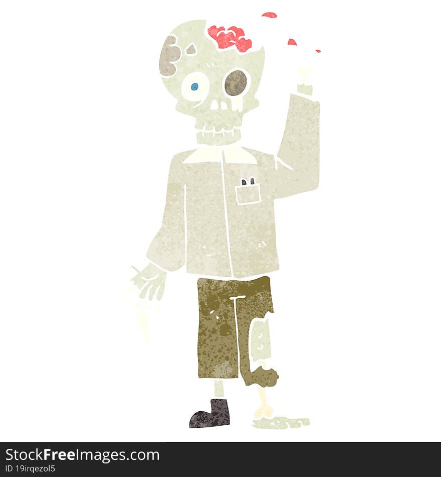 retro cartoon zombie