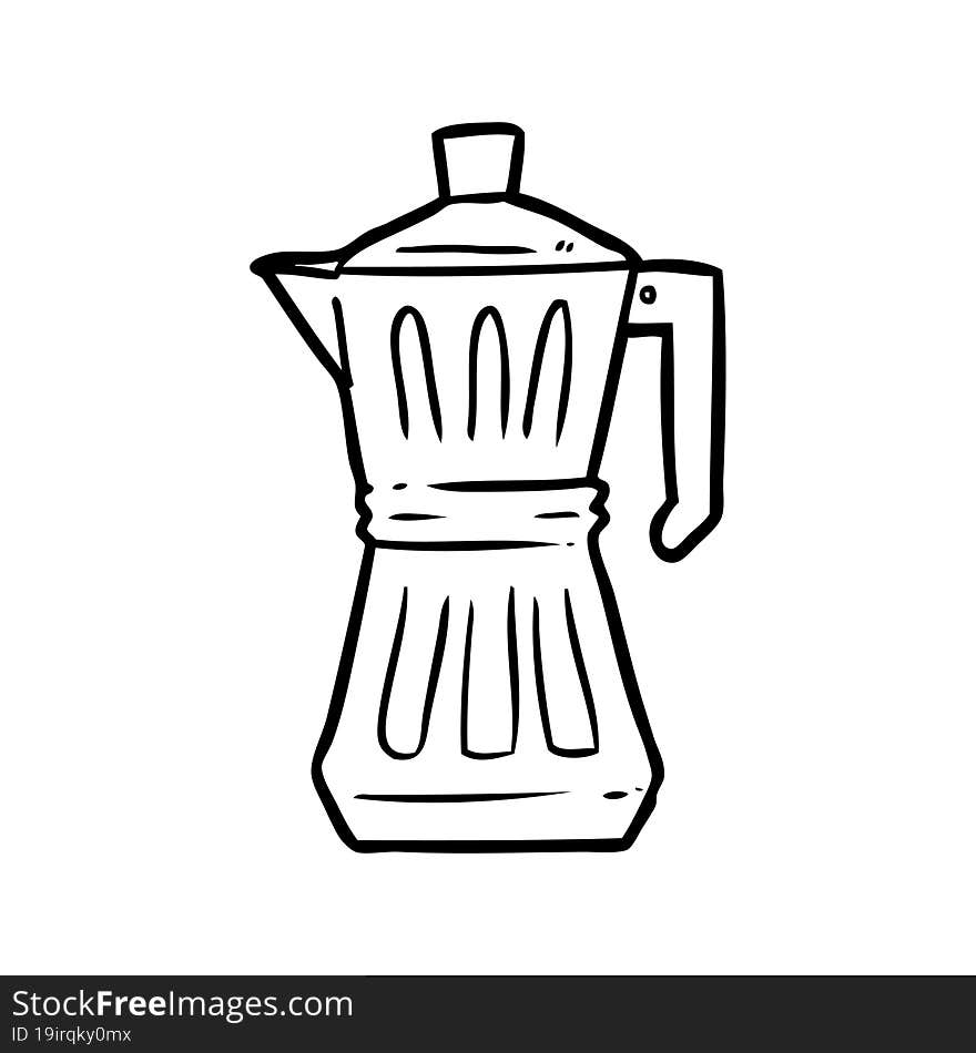 line drawing of a espresso maker. line drawing of a espresso maker