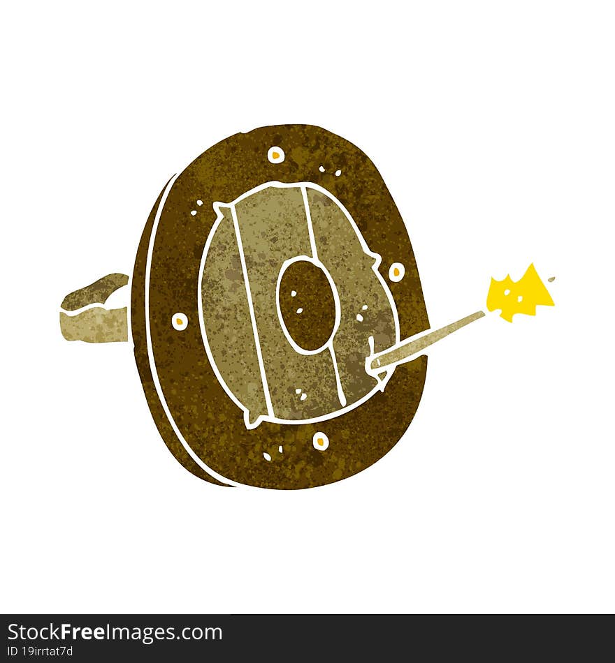 cartoon shield with arrow