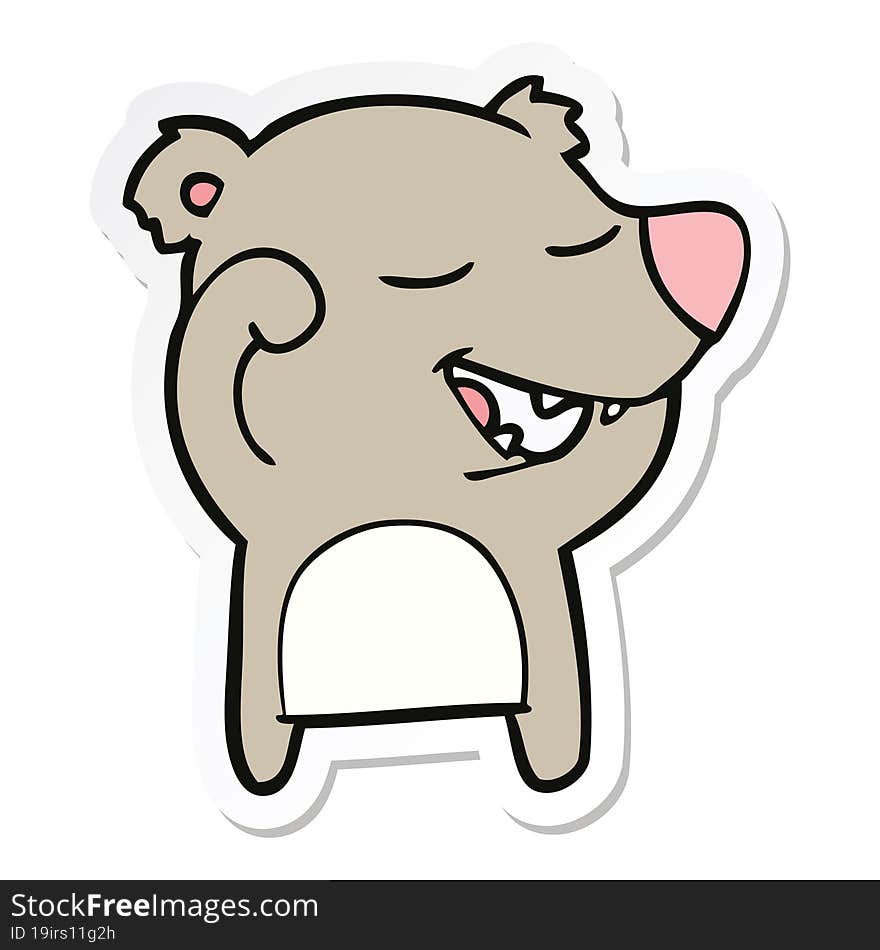 Sticker Of A Cartoon Bear