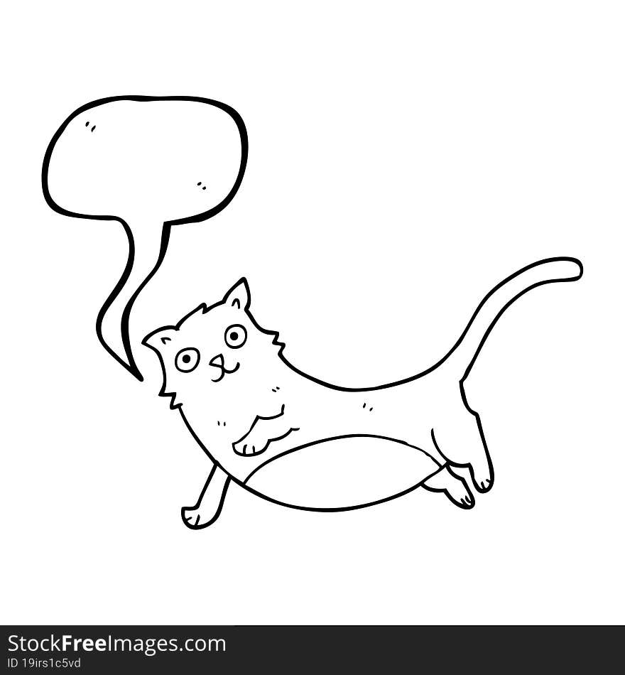 Speech Bubble Cartoon Cat