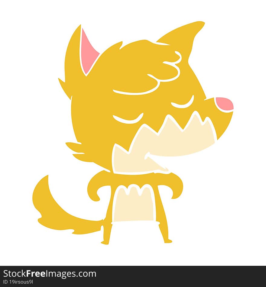 friendly flat color style cartoon fox