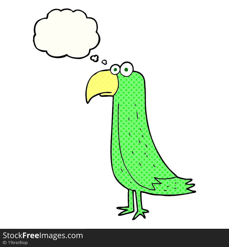 Thought Bubble Cartoon Parrot