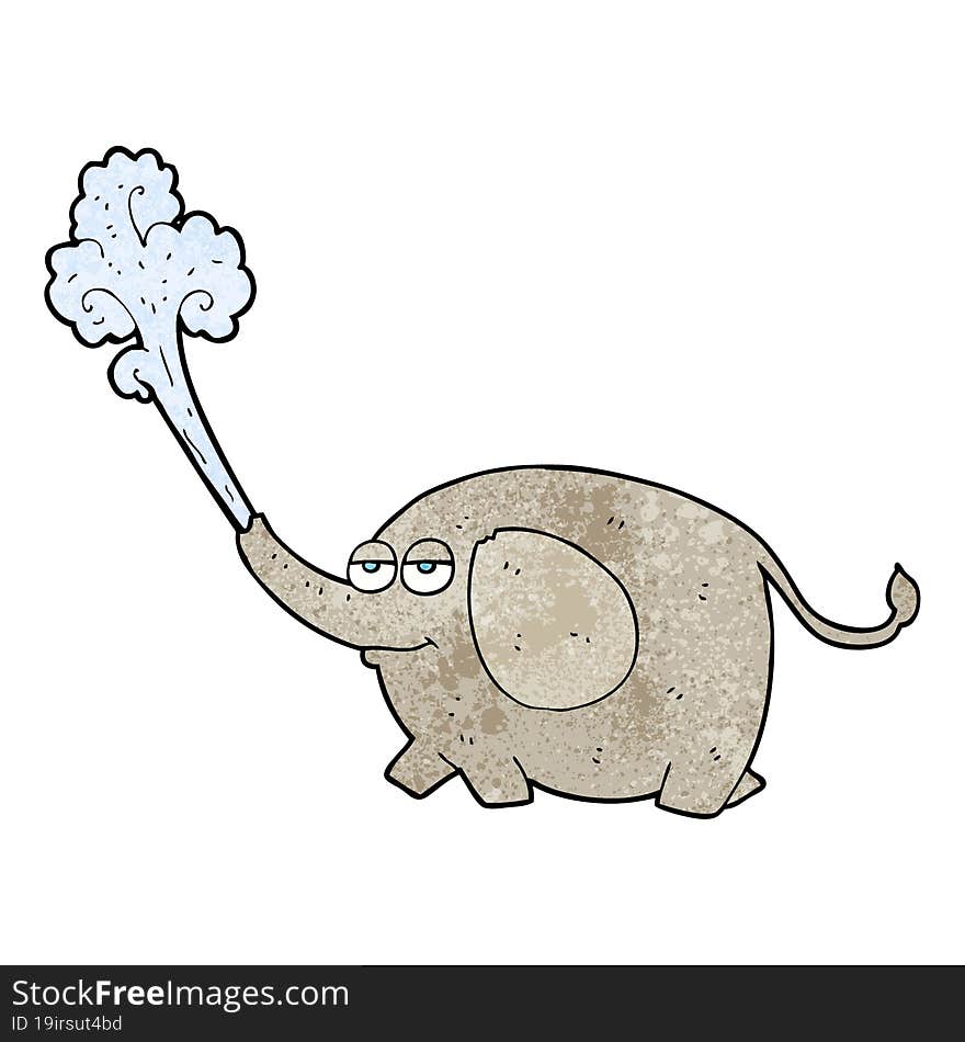 textured cartoon elephant squirting water