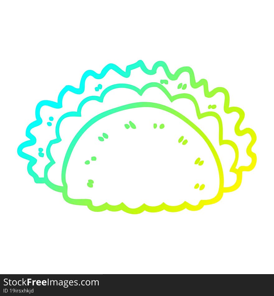 Cold Gradient Line Drawing Cartoon Healthy Taco