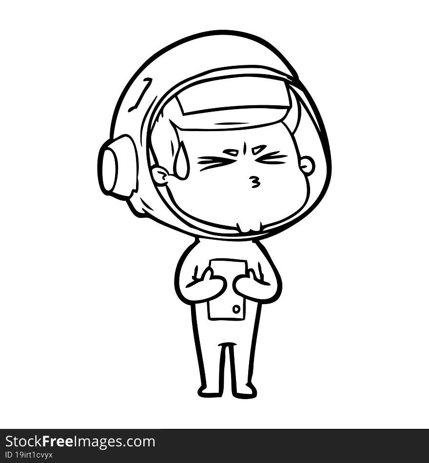 cartoon stressed astronaut. cartoon stressed astronaut