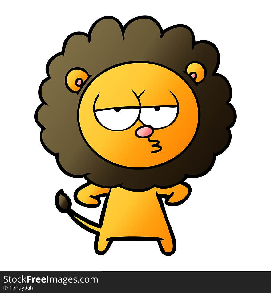 cartoon bored lion. cartoon bored lion