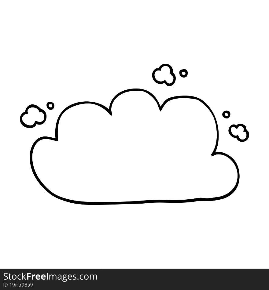 line drawing cartoon white cloud