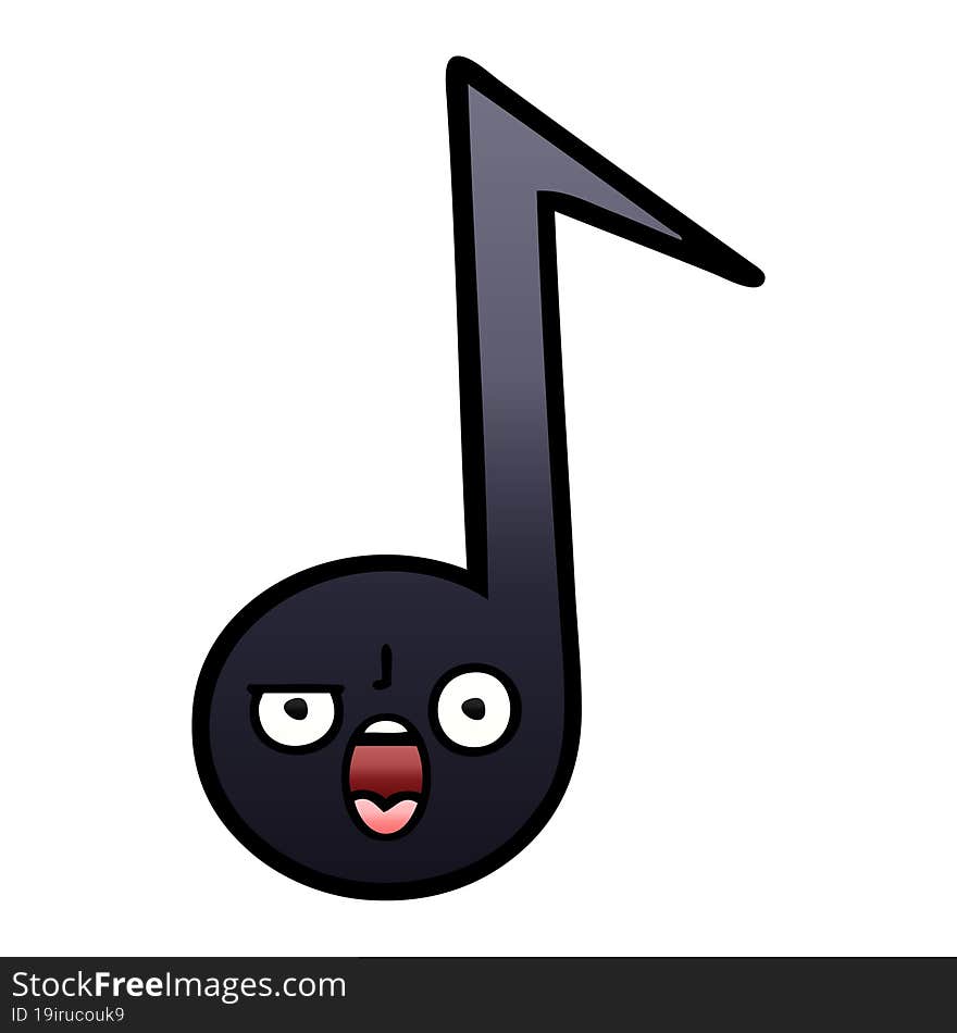 gradient shaded cartoon musical note