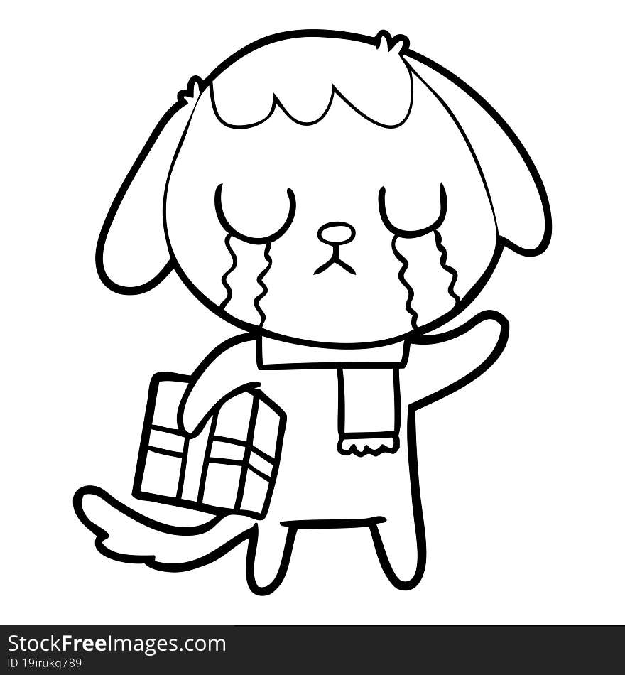 cute cartoon dog crying. cute cartoon dog crying